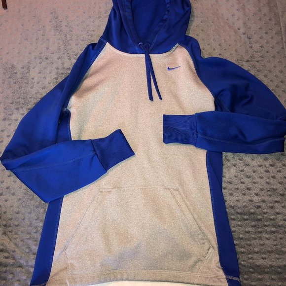 Gray/Blue Nike Therma-Fit Pullover Hoodie - Size XS - Picture 2 of 6